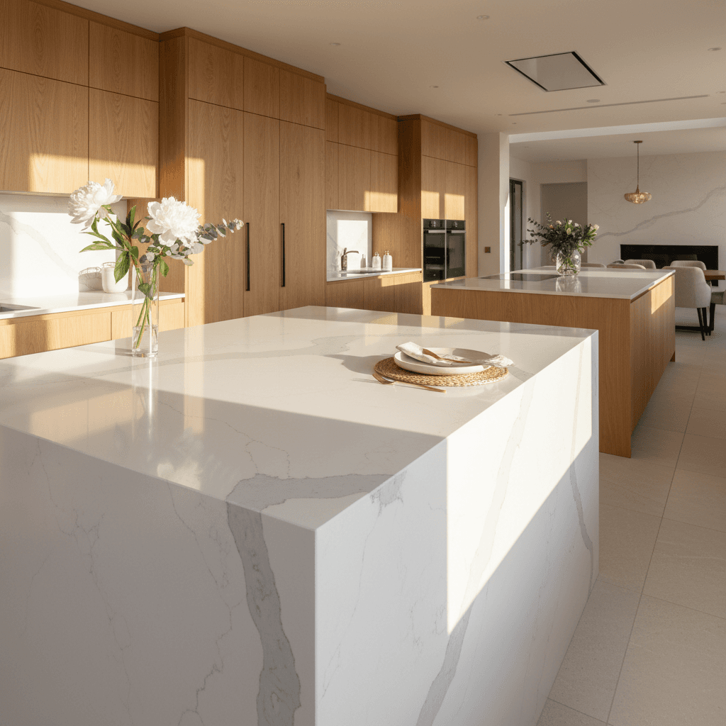 Luxury renovated open-concept living and kitchen space with premium finishes and natural light